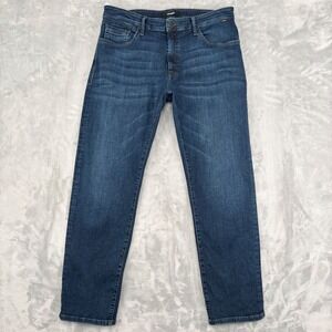 Mavi Jeans Mens 36x31 Blue Zach Straight Leg Organic Cotton Stretch Dark Wash